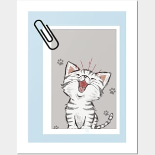 Cute Laughing Cat Posters and Art